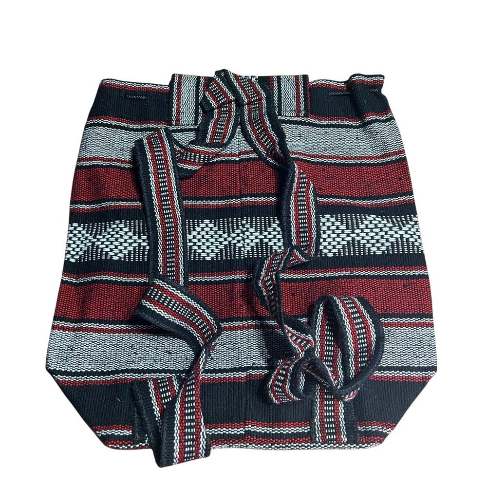 Mexican Woven Arkansas Razorbacks Drawstring Backpack NWOT 15x16 - Picture 4 of 4